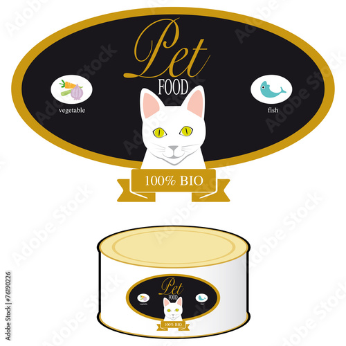 Etichetta per il cibo del gatto