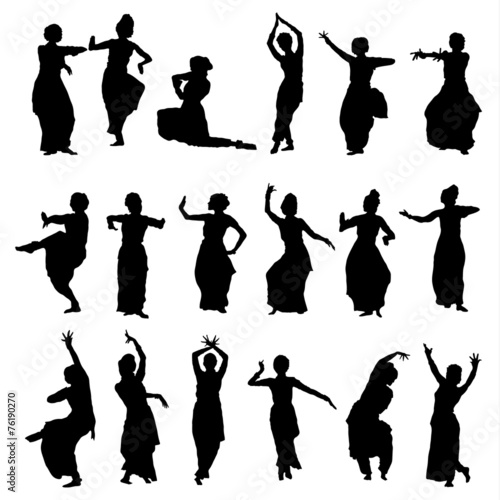 silhouettes indian dancers