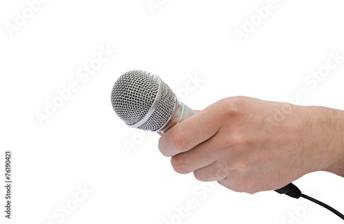 microphone in a hand
