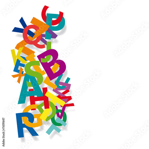 Abstract Colour Alphabet on white background
