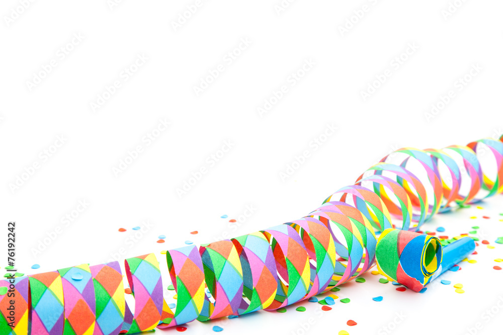 Fototapeta premium Party decoration background on white