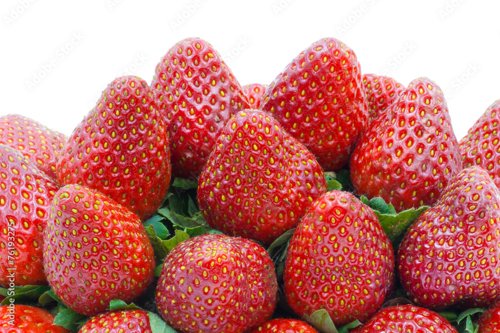 Pile strawberries isolated on a white background Pile strawberries isolated on a white background