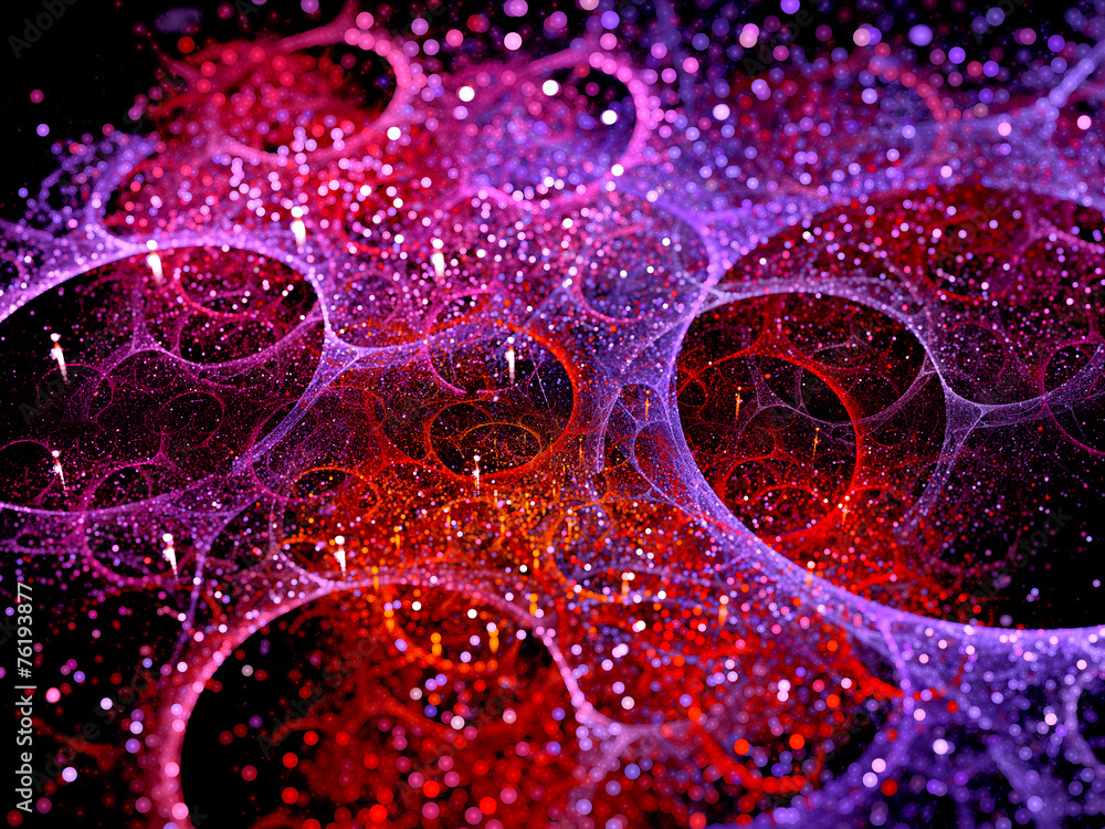 Naklejka premium Multicolored multiverse bubbles fractal