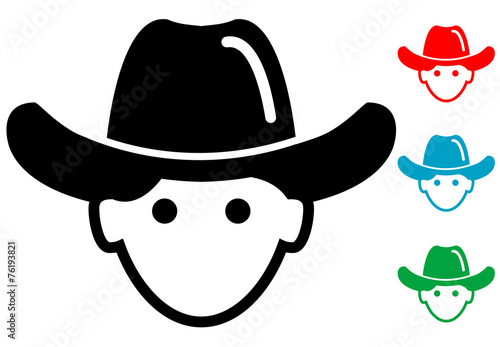 Pictograma icono cowboy en varios colores