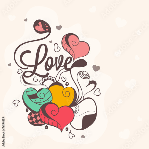 Love card design for Happy Valentines Day celebration.
