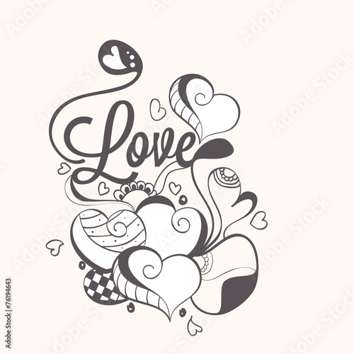 Love card design for Happy Valentines Day celebration.
