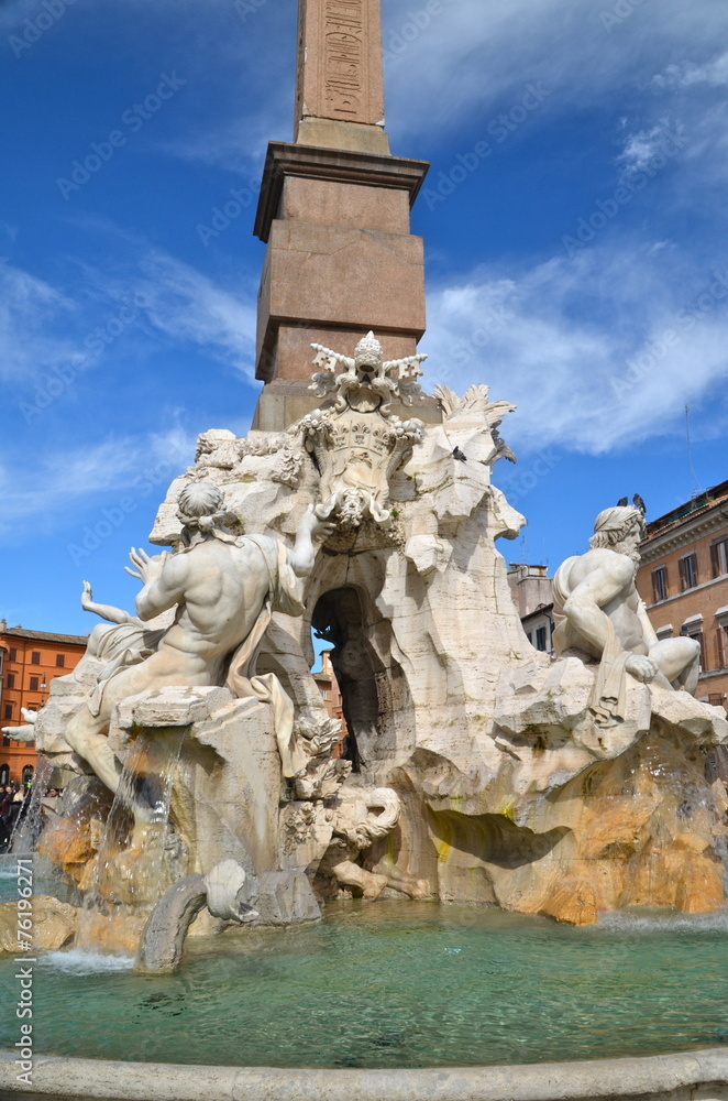 Fontana dei Quattro Fiumi in Piazza Navona, Rome