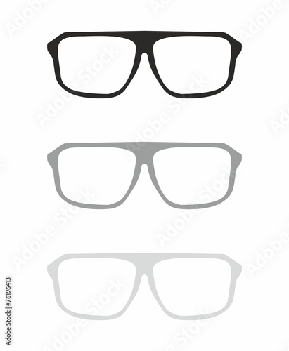 Vector glasses set isolated on white background