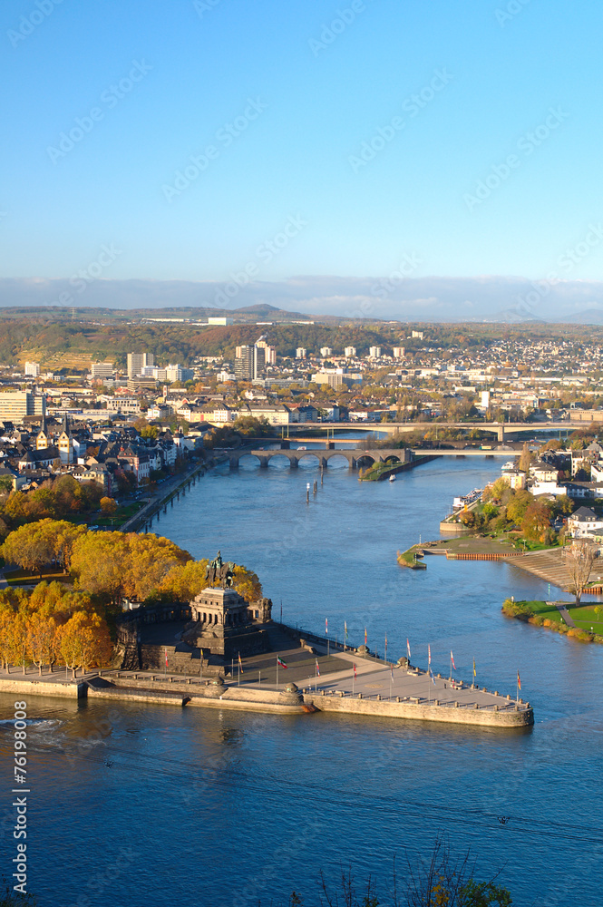 Koblenz on a sunny autumn morning