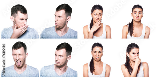 Tableau sur toile Disgusted boy and girl composite
