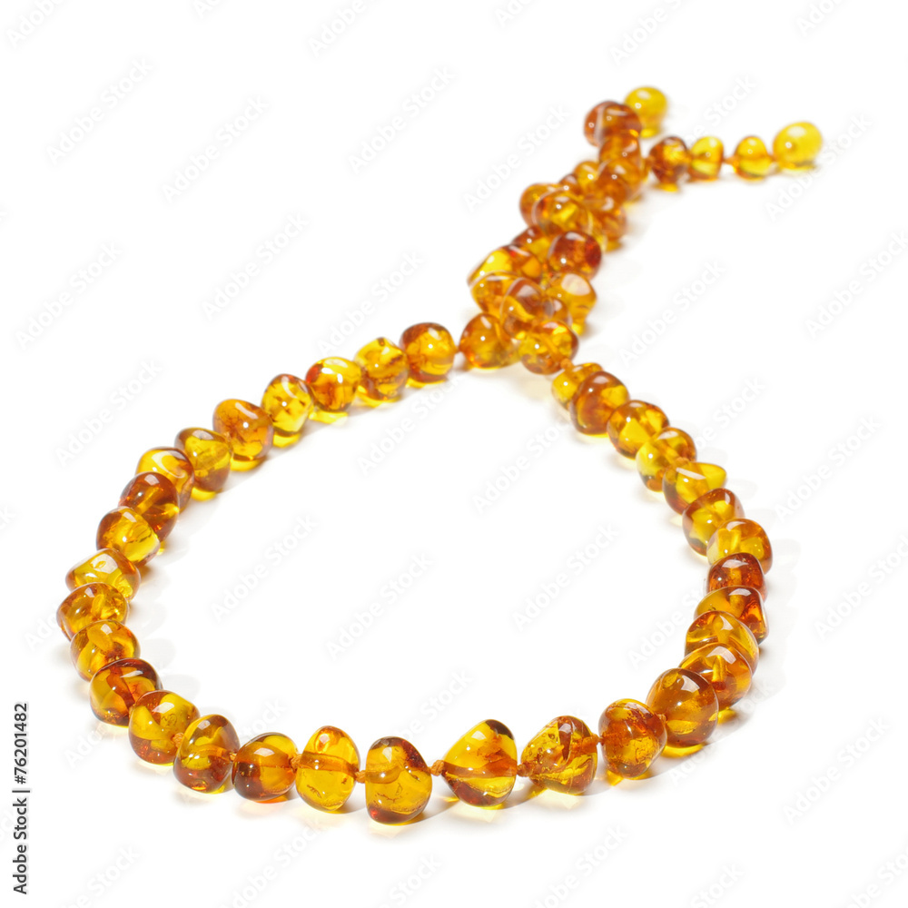 Obraz premium Amber fashio accessory isolated on the white background