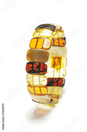 Принти на полотні Bright various beads amber armlet isolated on the white