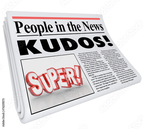 People in News Announcement Super Newspaper Message Praise
