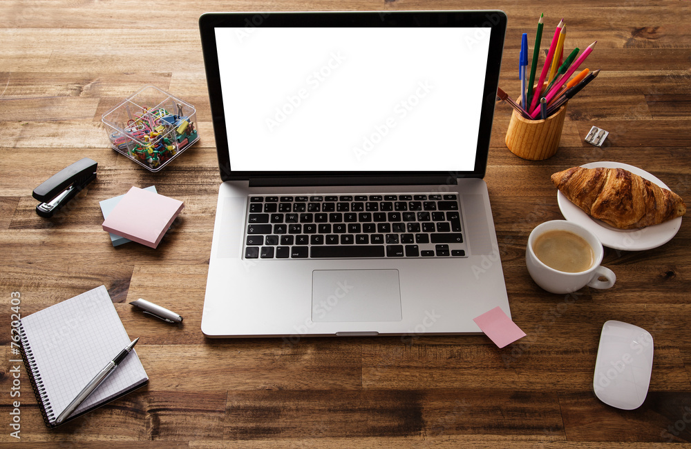 Fototapeta premium Office workplace with laptop.