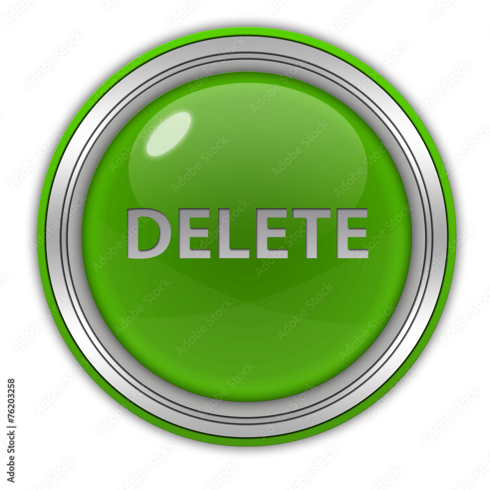 delete circular icon on white background