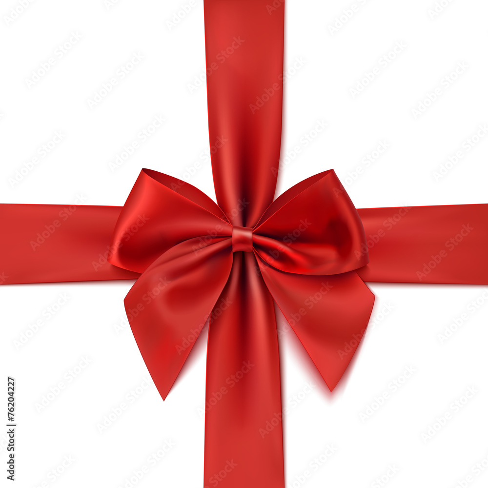 Realistic red bow isolated on white background Realistic red bow isolated on white background