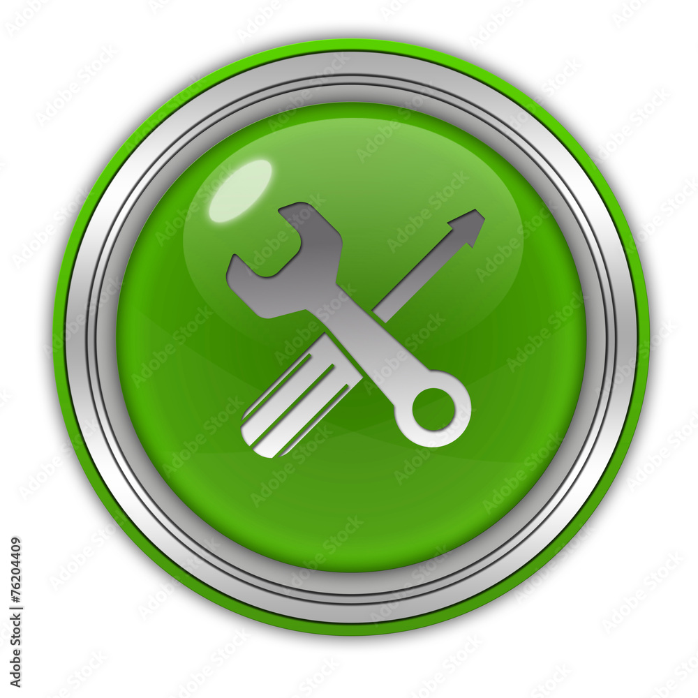 Settings circular icon on white background Settings circular icon on white background