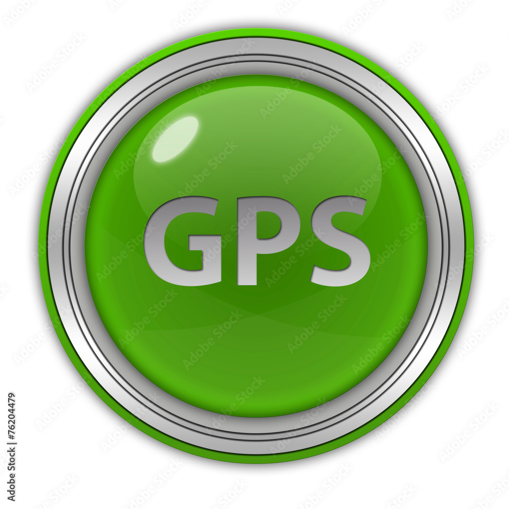 Gps circular icon on white background Gps circular icon on white background