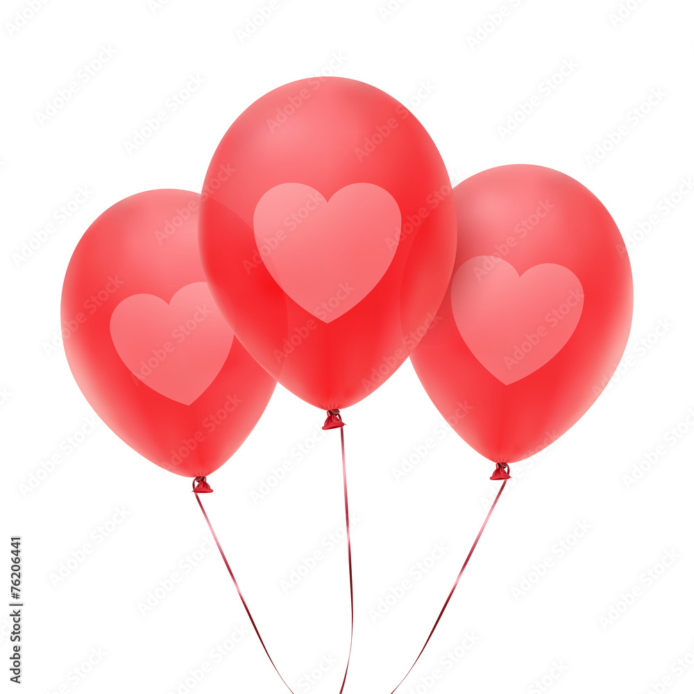 Three red balloons