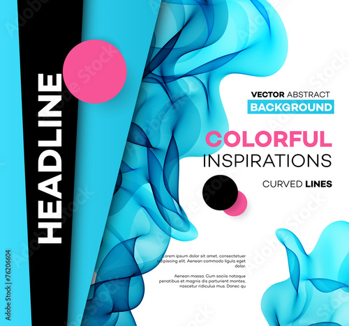 Abstract smoky waves  background. Template brochure design
