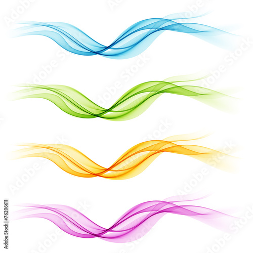 Set of color Abstract smoky waves.
