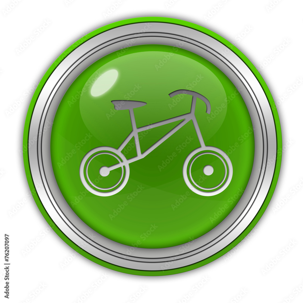 Bike circular icon on white background