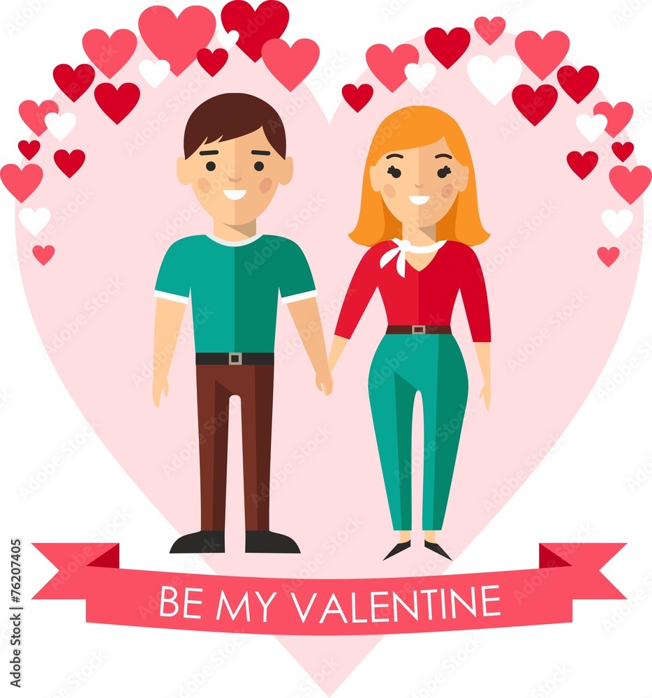 Vector illustration of a romantic people in love. Vector illustration of a romantic people in love.