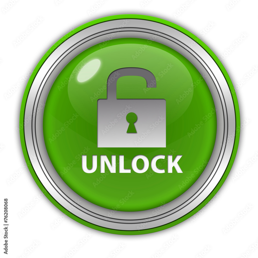 Unclock circular icon on white background Unclock circular icon on white background