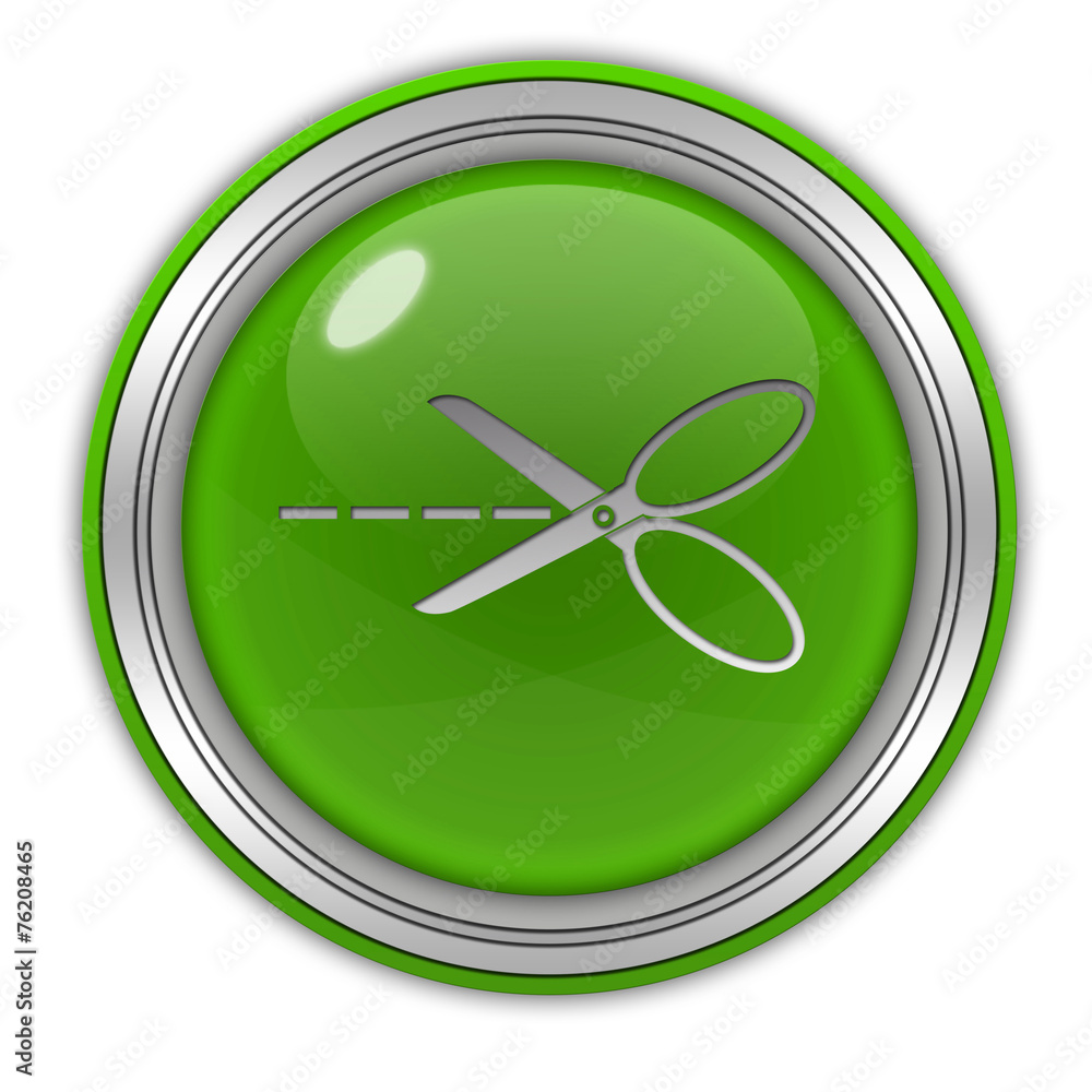 Scissors circular icon on white background Scissors circular icon on white background