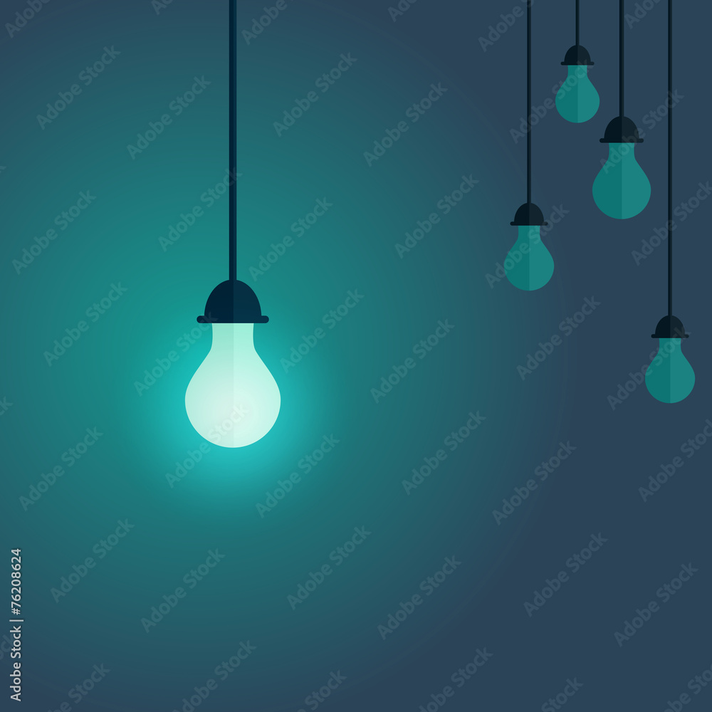 Colorful image of switching on lamp on the front - obrazy, fototapety, plakaty 