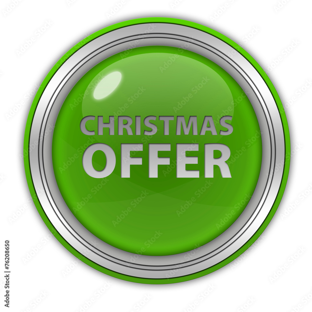 Christmas offer circular icon on white background Christmas offer circular icon on white background