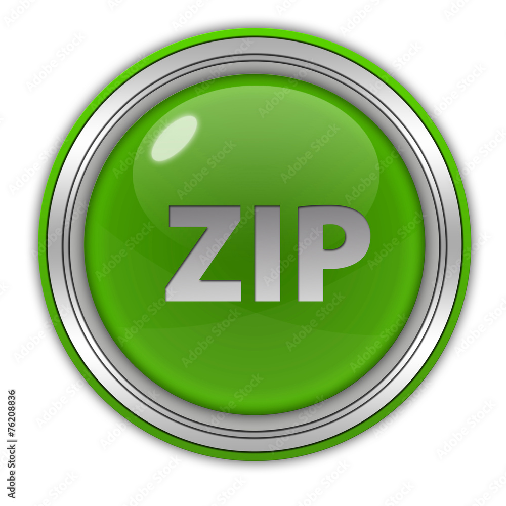 ZIP circular icon on white background ZIP circular icon on white background