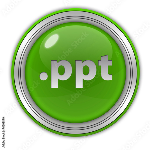 .ppt circular icon on white background photo