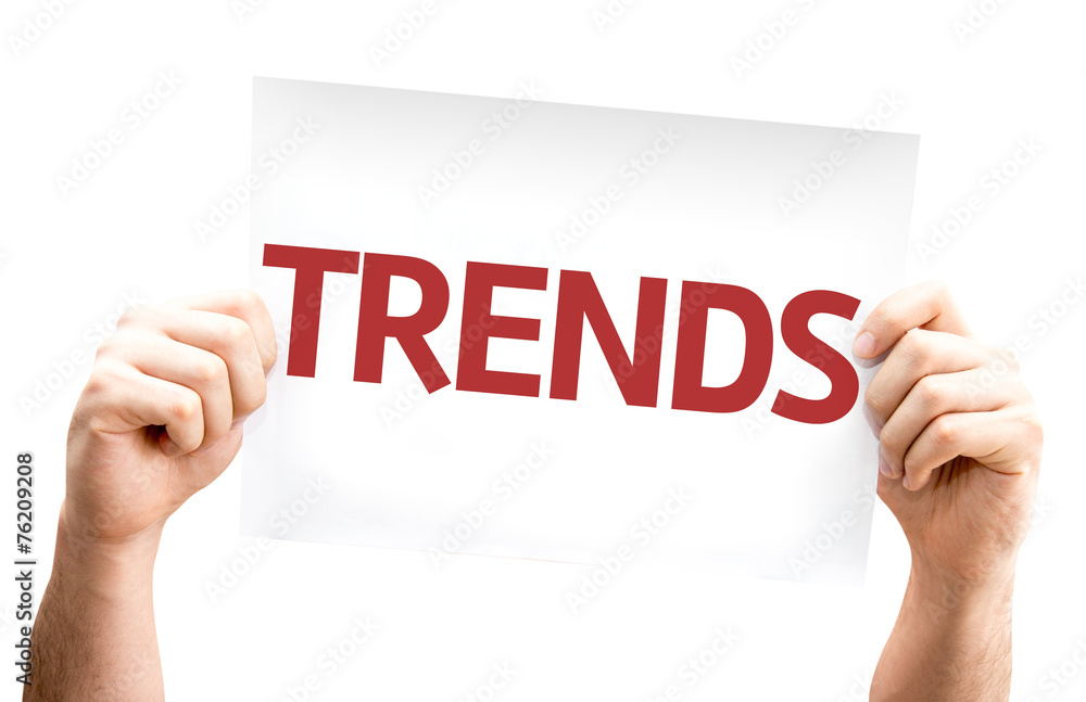 Trends card isolated on white background Trends card isolated on white background