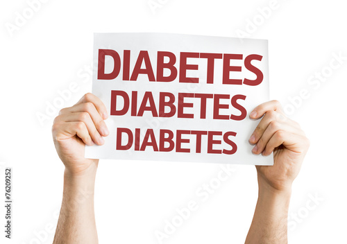 Diabetes card isolated on white background