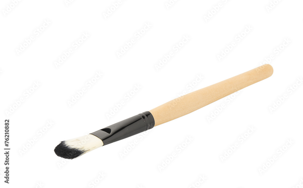 make up brush powder blusher on white background make up brush powder blusher on white background