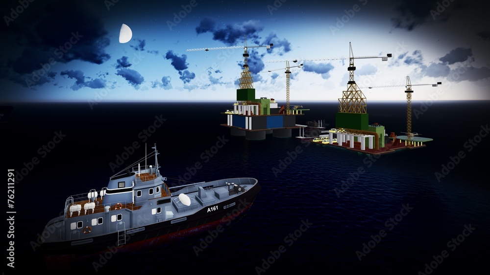 Fototapeta premium Oil rig platform