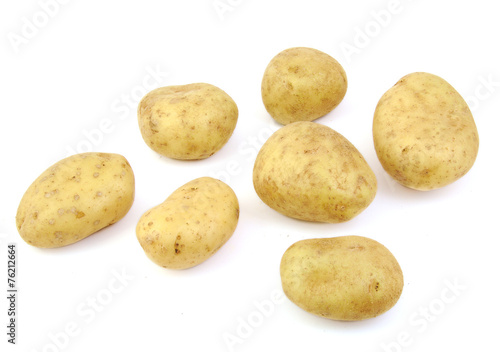 Potatoes on white background.