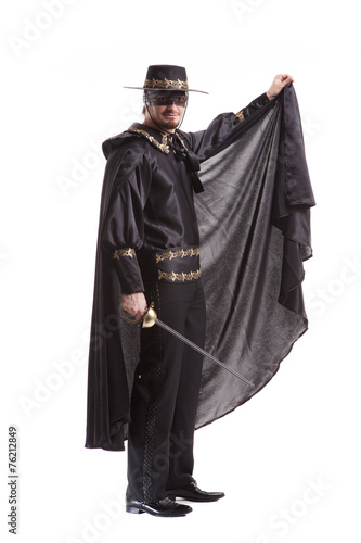 Obraz na plátně Zorro film on white background