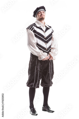 Medieval man on white background