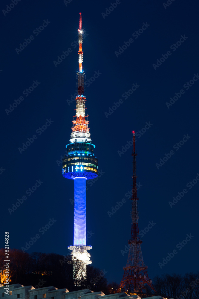 Naklejka premium Seoul tower,Namsan tower in korea