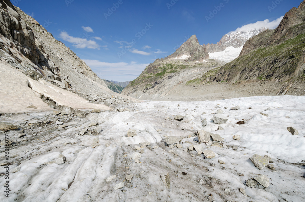 Alpine landscape with mountains and glacier Alpine landscape with mountains and glacier