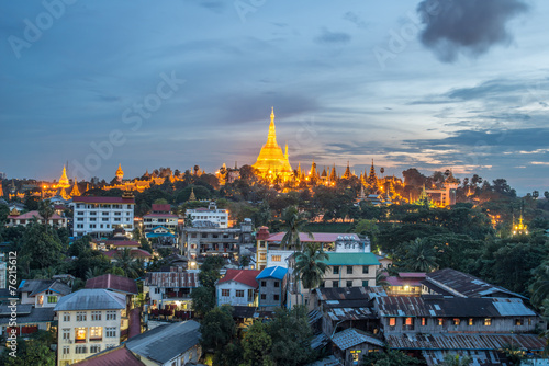 Landmark of Yangon, Shwe-dagon pagoda, Myanmar.