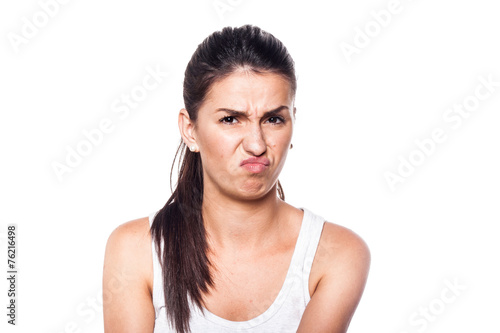 Sad and unhappy young girl