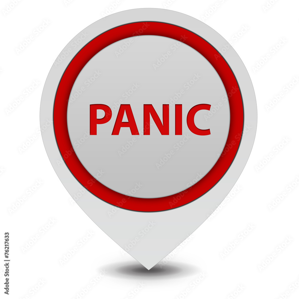panic pointer icon on white background panic pointer icon on white background