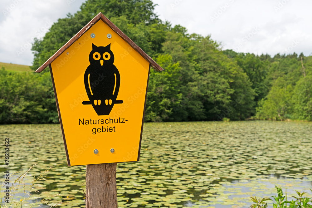 Schild Naturschutzgebiet Mit Eule - Alu-Verbundplatte 3mm 21x30cm UV-beständig