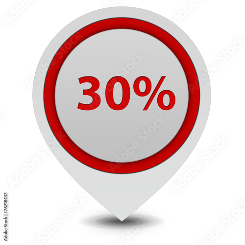 Free Download Thirty percent pointer icon on white background - GFXLoad