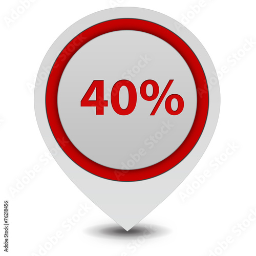 Free Download Fourty percent pointer icon on white background - GFXLoad