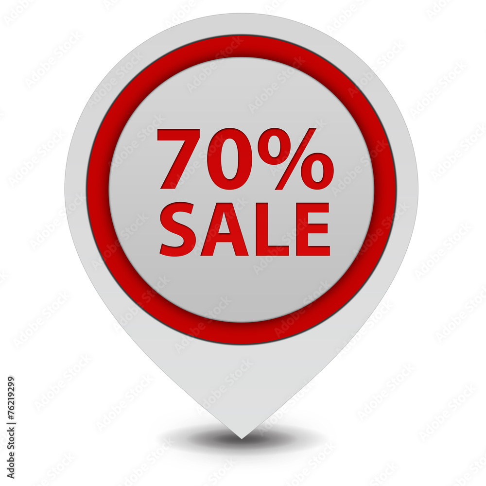 Sale seventy percent pointer icon on white background Sale seventy percent pointer icon on white background
