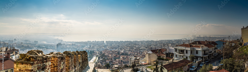 Panorama of Thessaloniki City, High Detail Large Image. - obrazy, fototapety, plakaty 